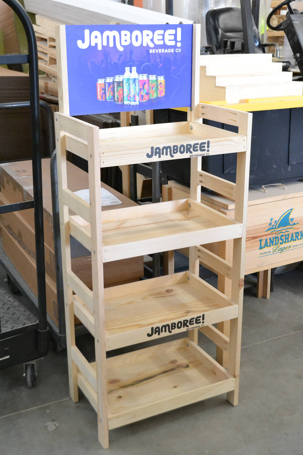 Wooden 4 Tier End-Cap Display