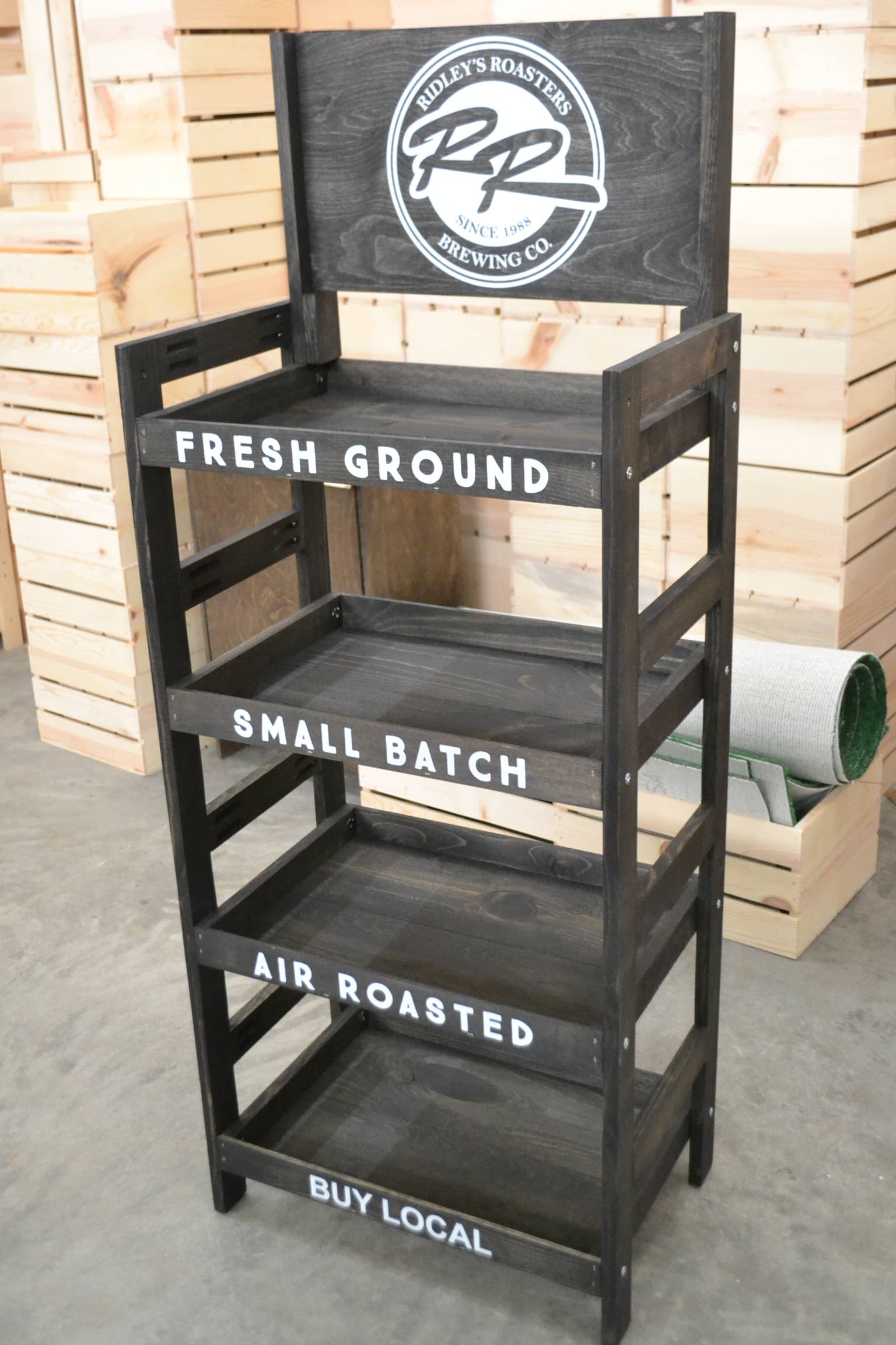 Wooden 4 Tier End-Cap Display