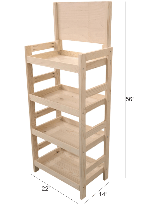 Wooden 4 Tier End-Cap Display